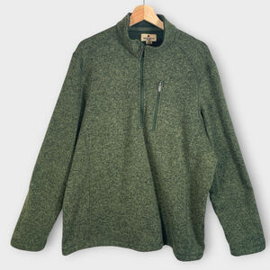 WOOLRICH 1/4 Zip Pullover Sweater Men's XXL Green Hiking Outdoor Adventure